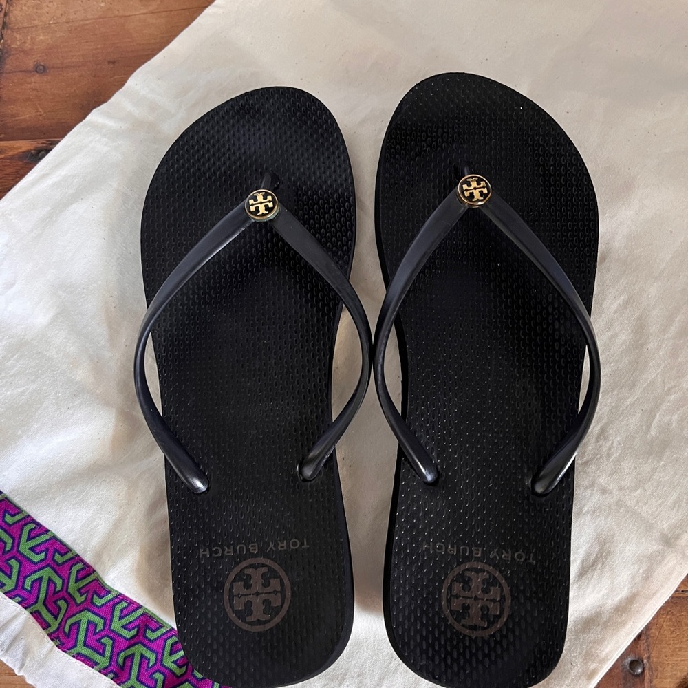 Tory Burch Black Flip Flops